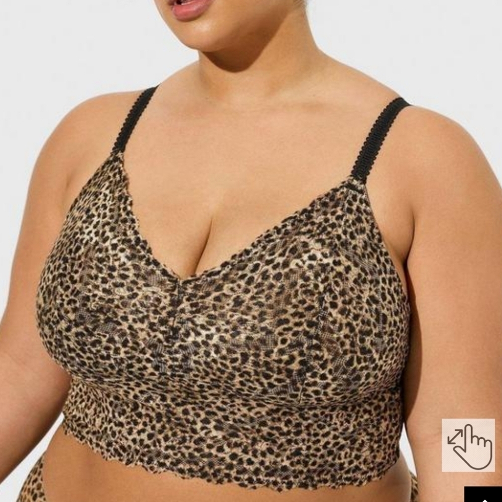 ๐๏ธ LEOPARD UNLINED LACE CROP BRALETTE